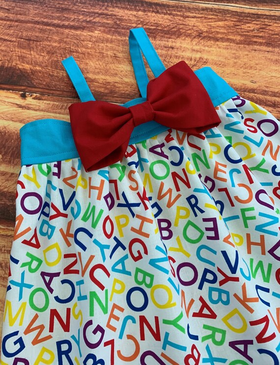 ABC Dress Alphabet Dress School Days Sundress Girl School Etsy
