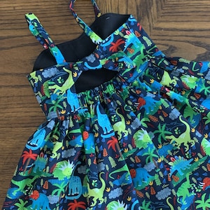 Dinosaur Dress for Girls, Birthday Gift, Dinosaur Twirly Dress, Dinosaur Gift for Girl, Dino Dress, Rainbow Dinosaur, Girly Dinosaur