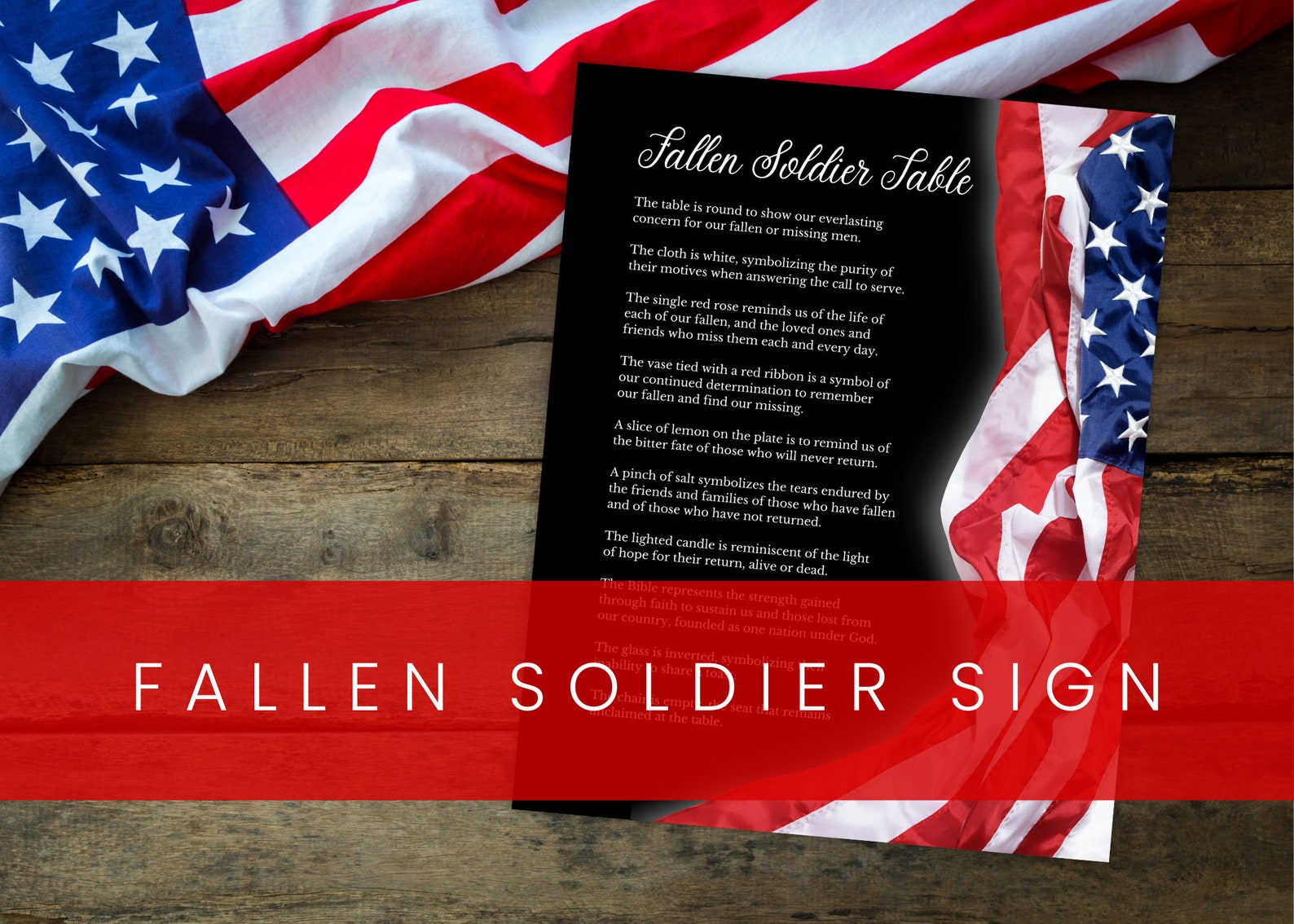 Fallen Sign Fallen Soldier Memorial Sign | Digital Download | Memorial Day |veteran ...