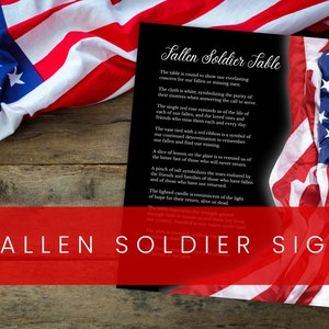 Fallen Soldier Memorial Sign | Digital Download | Memorial Day |Veteran’s Day | Honoring Our Military