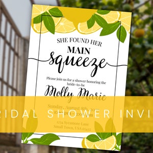 Bridal Shower Invitation | Lemon Theme Shower Invite | 5x7 Editable Template | Digital Download