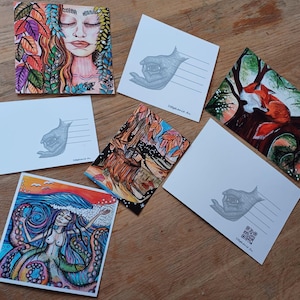 Holiday Cards Anszichtkaart Handdrawn Art Artist Nature Ocean Wishes Drawing Print