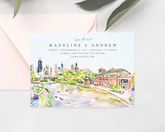 chicago save the date no 3 cafe brauer lavender neutrals etsy