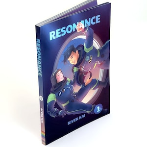 Discounted LGBTQ Comic Paperback Comic RESONANCE Volume 1, Romance Sci-Fi Graphic Novel, Space Gays, Trans and Bisexual Representation image 1