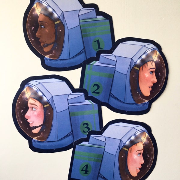 Astronaut EVA Suit Stickers - 100% Recycled Matte Paper (or Glossy Paper) Sticker of RESONANCE Comic Characters