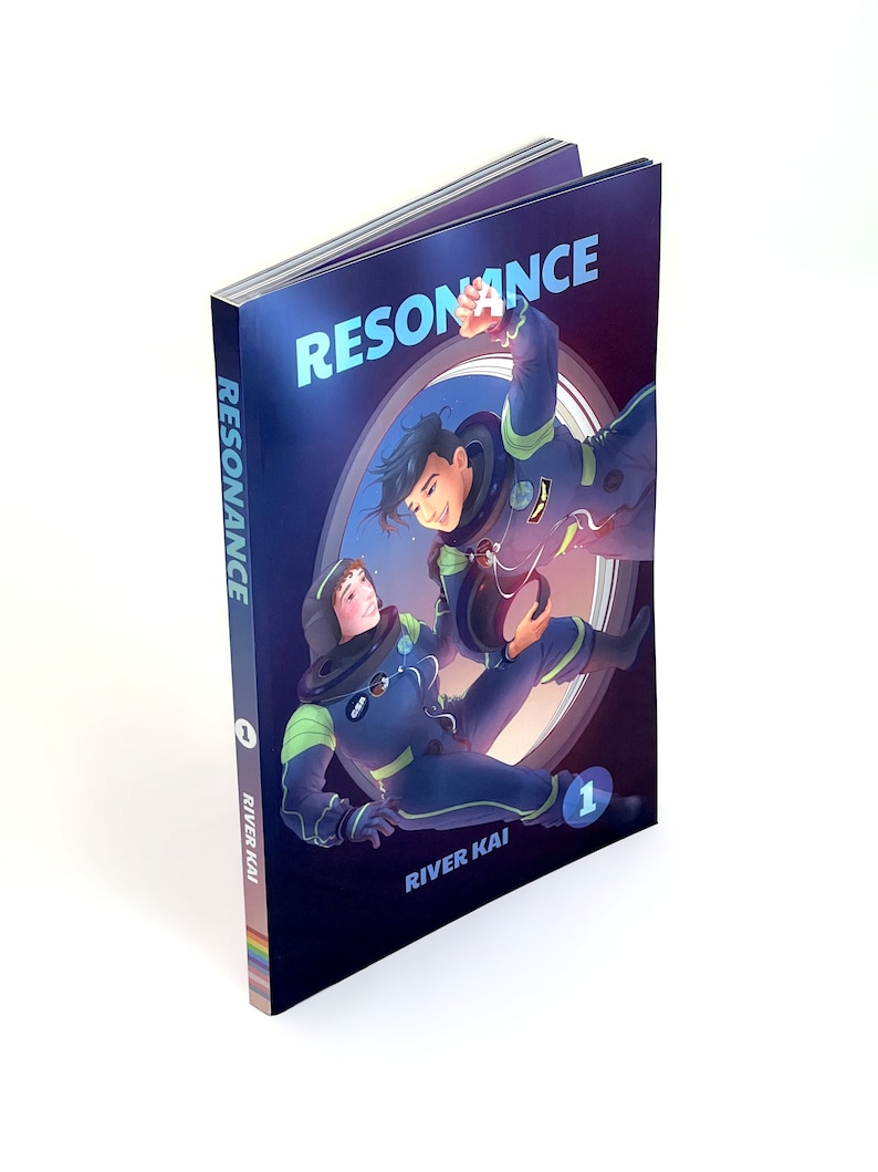 Discounted LGBTQ Comic Paperback Comic RESONANCE Volume 1, Romance Sci-Fi Graphic Novel, Space Gays, Trans and Bisexual Representation image 1