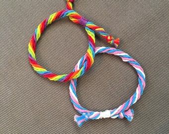 LGBTQ+ Adjustable Twist Friendship Bracelets