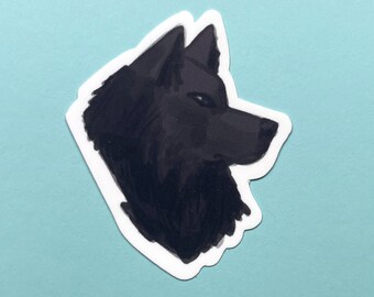 Black Wolf Sticker - 100% Recycled Paper or Water-Resistant Stickers, Cool Realistic Wolf Art, Shifted Werewolf, Fated Mates Stickers