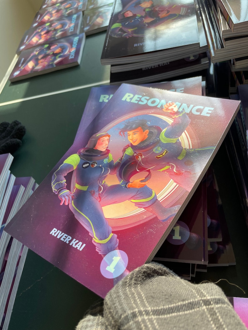 Discounted LGBTQ Comic Paperback Comic RESONANCE Volume 1, Romance Sci-Fi Graphic Novel, Space Gays, Trans and Bisexual Representation image 2