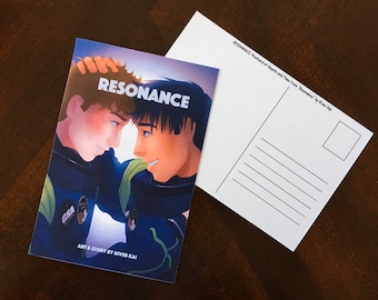 Hayato and Theo Postcards - Matte 4x6” Illustrated Character Postcard Sets - RESONANCE Astronaut Comic Characters