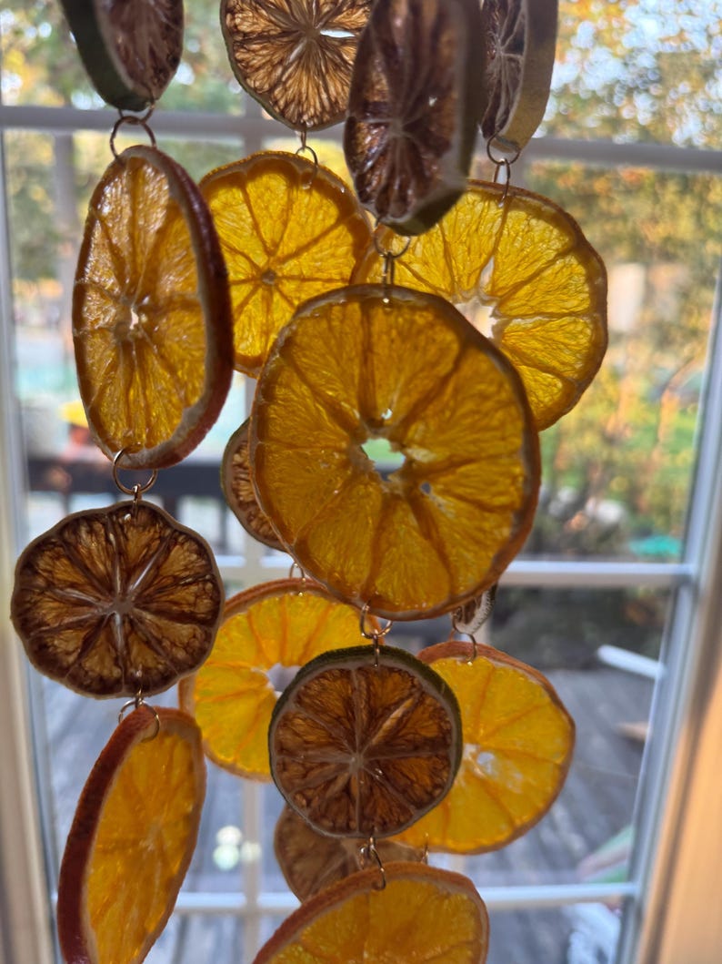Christmas Decoration Gold Accent Organic Dried Citrus Garland Handmade Wedding Backdrop Bridal Shower Baby Celebration Spring Party Rustic Cottage Farmhouse Style Natural Dehydrated Orange Lime Slices Preserved Fruit Strand Boho Vintage Inspired Event