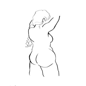 full figured woman digital print black and white