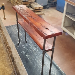 Narrow Console Table with Shelf, Reclaimed Wood Entryway Table, Natural Edge Accent Furniture image 3