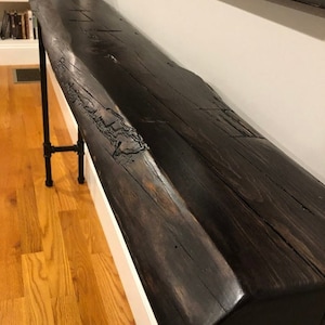 Narrow console handmade table, Reclaimed Wood Table, Long Sofa Table, one slab wide, Entryway Table, Farmhouse, Industrial Design imagem 4