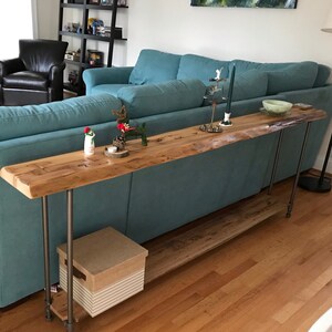 Console Table with Shelf, Narrow Sofa Table, Reclaimed Wood Entryway Table, Custom Sizes and Colors image 2