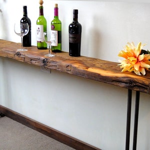 Narrow console handmade table, Reclaimed Wood Table, Long Sofa Table, one slab wide, Entryway Table, Farmhouse, Industrial Design imagem 3