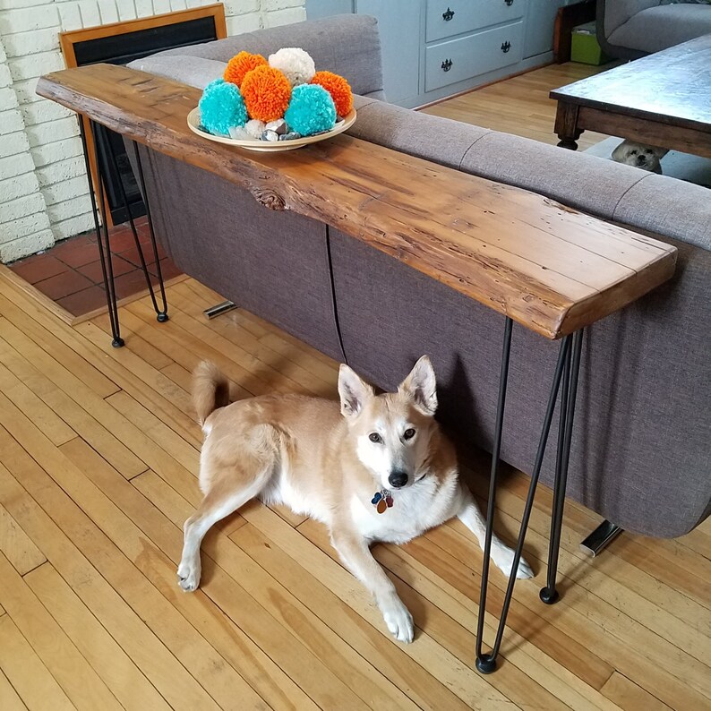 Hairpin Leg Table Reclaimed Wood Table Narrow Console Table Etsy