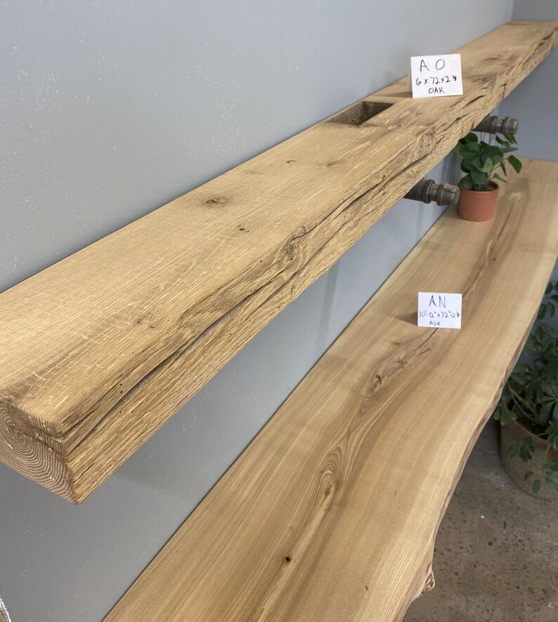 Rustic Fireplace Mantel Live Edge Mantel Thick Shelves Etsy