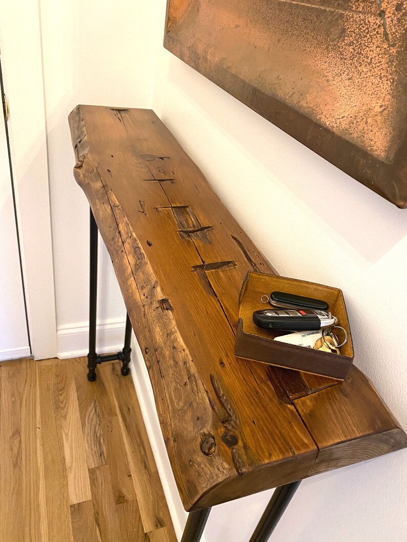 Narrow Console Table Reclaimed Wood Table Long Sofa Table Etsy
