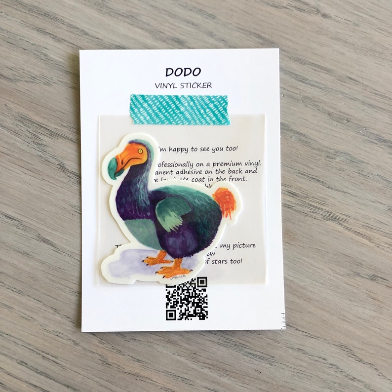 Dodo Sticker Cute Dodo Bird Fine Art Vinyl Sticker for Laptop, Phone, Water Bottle ...