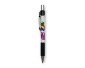 Pretty Cupcake Art Planner Pen -Click Top Refillable Black Ink Ballpoint Journal Pens