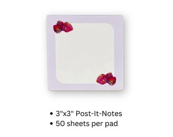 STICKY NOTES-Pink Heart Macarons Art Cute Aesthetic Sticky Notepad-Gift for her-Stationery Gift-Colorful Post-it Note-Everyday Sticky Notes
