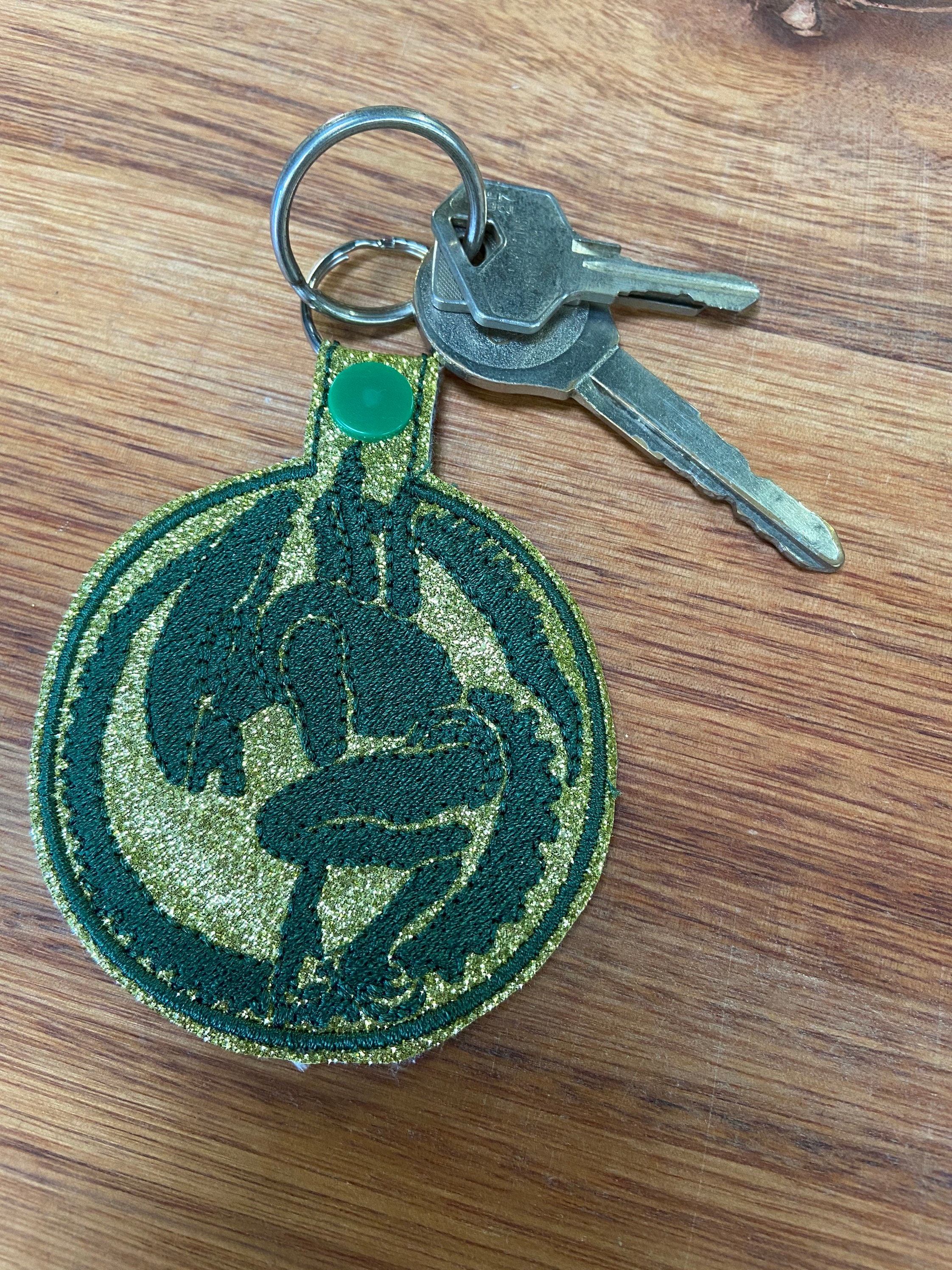 Embroidered vinyl key ring key tag key chain key fob Etsy
