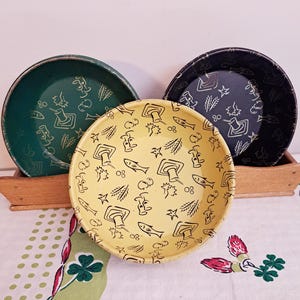 Vintage 1950s Metal Snack Bowls Set of 6, Kitschy Fish Kitchen Dishes