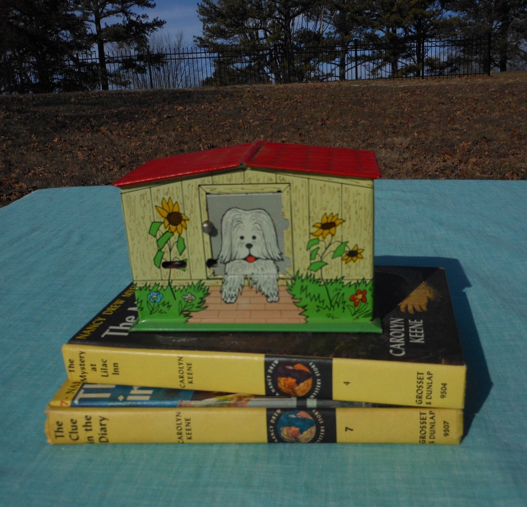 Vintage Tin Mechanical Dog House Coin Bank Made in Hungary Etsy