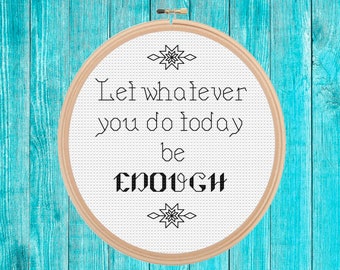 let whatever you do today mini cross stitch pattern pdf easy simple gift quick stitch blackwork fusion