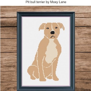 Pit bull cross stitch pattern abstract minimalistic easy to stitch pdf pattern pdf