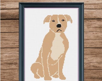 Pit bull cross stitch pattern abstract minimalistic easy to stitch pdf pattern pdf