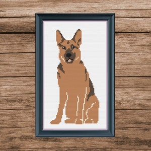 German Shepherd cross stitch pattern abstract minimalistic easy to stitch pdf pattern pdf