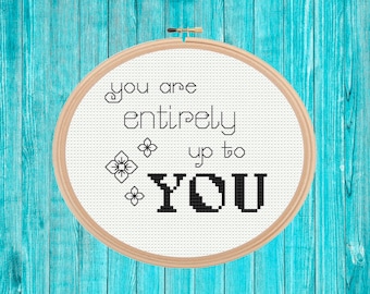 You are up to you mini cross stitch pattern pdf easy simple gift quick stitch blackwork fusion