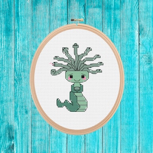 Medusa mini cross stitch pattern pdf easy simple holiday gift retro quick stitch
