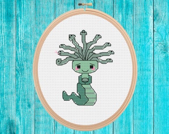 Medusa mini cross stitch pattern pdf easy simple holiday gift retro quick stitch