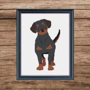 Rottweiler cross stitch pattern abstract minimalistic easy to stitch pdf pattern pdf