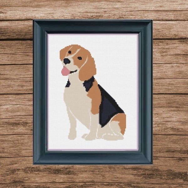 Beagle cross stitch pattern abstract minimalistic easy to stitch pdf pattern pdf