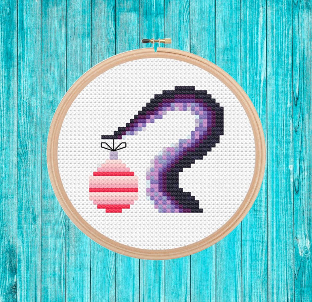 Tentacle Christmas Small Cross Stitch Mini Cross Stitch Pattern Pdf