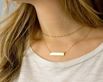 Personalized Bar Necklace/Personalized Gift For Mom/Mother's Day Gift for Mom Custom Gold Bar Necklace/Personalized Gift for Grandma/Nana/V4