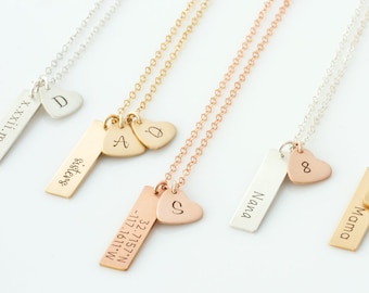 Personalized Nana Necklace, New Mom Sister Necklace, Mother's Day Gift, Personalized Mom Necklace, Initial Heart Necklace, Gift for Her
