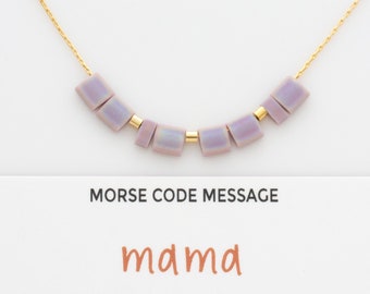 Mama Morse Code Necklace, Mothers Day Gift, New Mom Necklace Gift