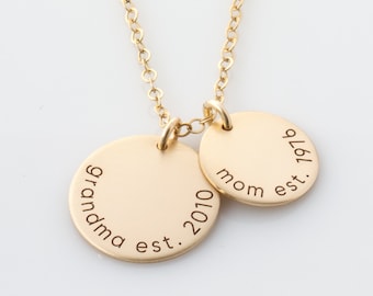 Cadeau de Noël pour maman de fille - Cadeau unique pour maman - Collier nouvelle maman Grand-mère - Collier mère-fille - Cadeau grand-mère-Collier Nana