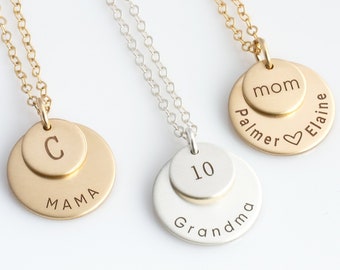Personalized Mom Necklace, Grandma Necklace, Initial Necklace, Mama Necklace, Kids Names Necklace, Gift for Grandma, Gift for Mom