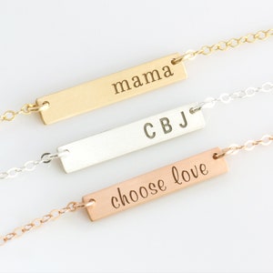 Custom Name Necklace Bar Name Necklace Name Bar Necklace Name plate Necklace Bar Necklace Personalized Name Necklace. 002 image 1