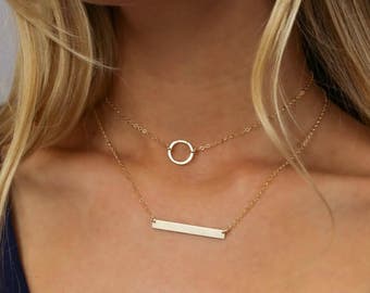 Circle Choker,  Karma Choker,  Gold Circle Choker,  Choker in 14k Gold Fill or Sterling Silver,  Gift for Her,  LEILAjewelryshop