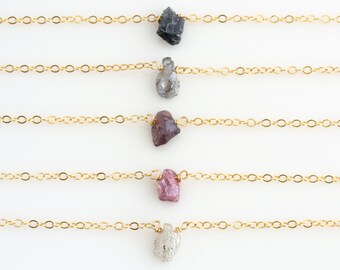 Dainty Stone Necklace/ Minimal Necklace/ Layering Necklace/ Delicate Bead Necklace/ Pink Stone Necklace/ Gift for Her /Bridesmaid Gift/N251