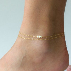 Beaded Ankle Bracelet, Pearl Anklet for Women, Real Pearl Anklet, Summer Anklet, Dainty Beaded Pearl Chain Anklet, Ankle Bracelet