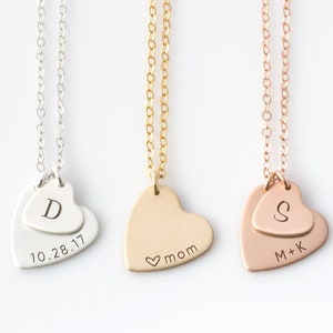 Mother&#39;s Day Heart Necklace, Mom Necklace Kids Initials, New Mom Necklace, Nana Necklace, Gift for Her, Gift for Grandma, Gift for Mom