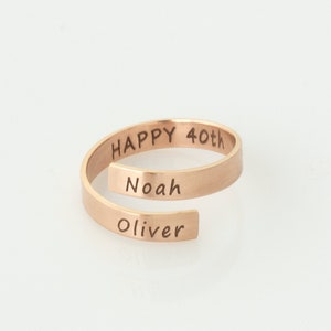 Personalized Name Ring, Custom Anniversary Date Ring, Silver Mom Ring with Initials, Personalized Ring, Birthday Gift For Her, 14k Gold Fill